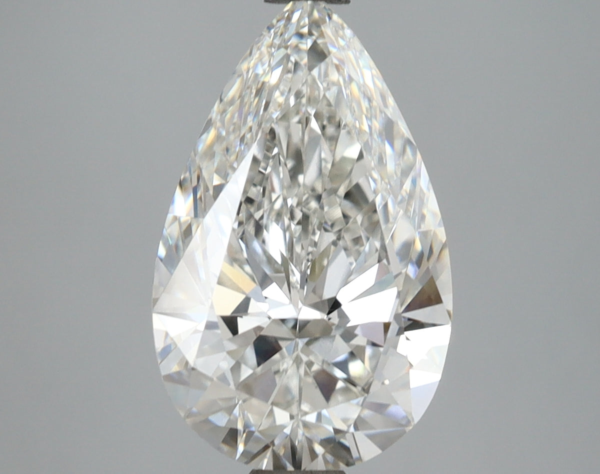 3.97 Carat Pear Shaped, Ideal Cut, F Color, VVS2 Clarity, IGI Certified Lab Grown Diamond