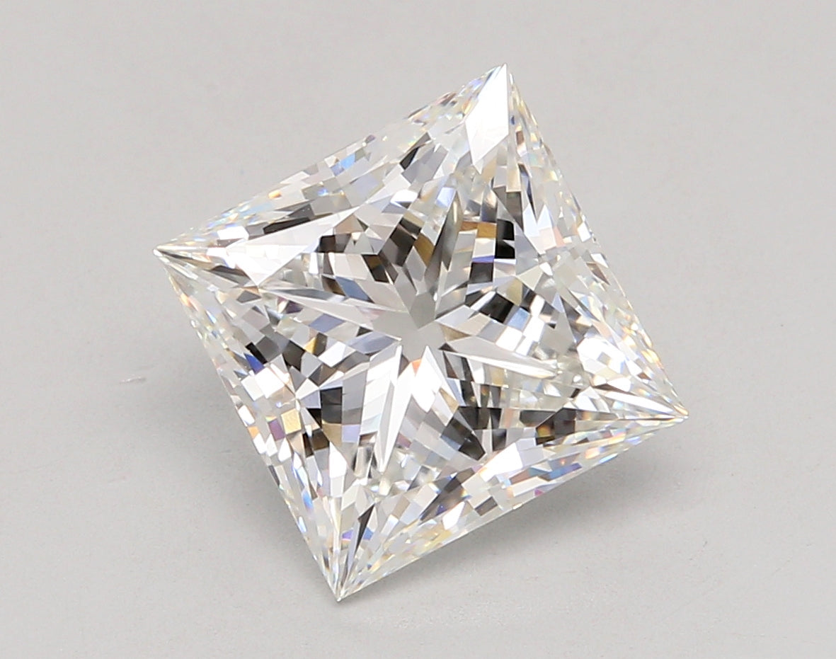 5.05 Carat Princess Shaped, Ideal Cut, F Color, VVS2 Clarity, IGI Certified Lab Grown Diamond