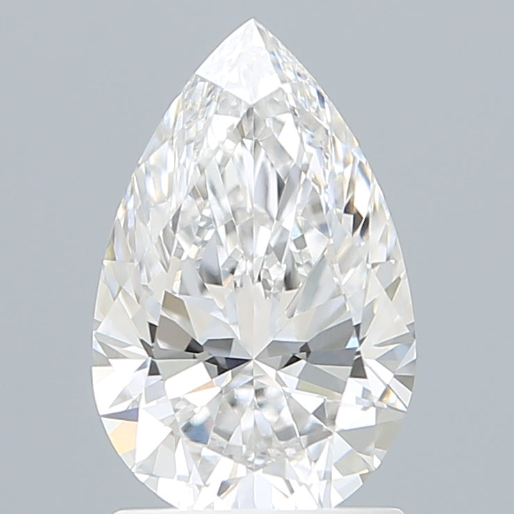 1.58 Carat Pear Shaped, Ideal Cut, E Color, VVS1 Clarity, IGI Certified Lab Grown Diamond