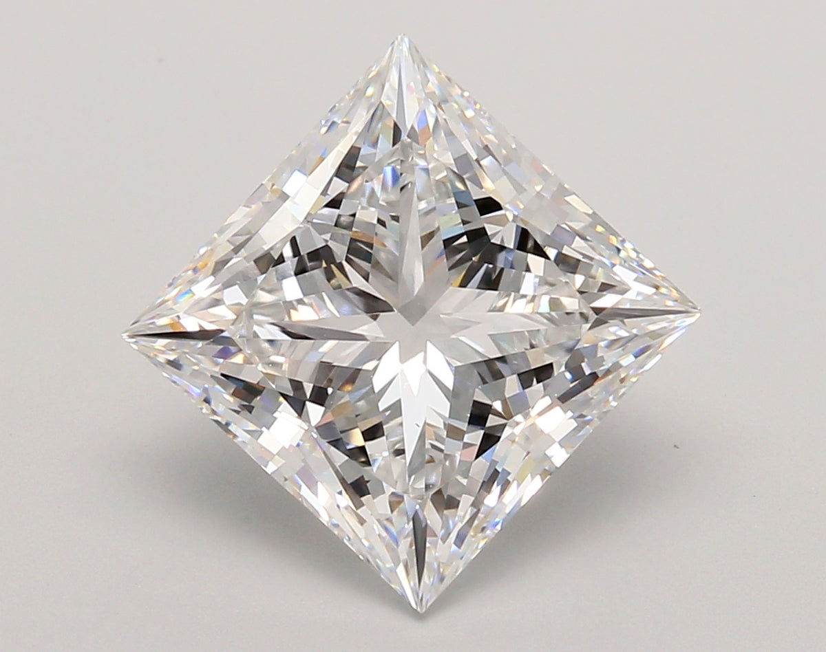 5.57 Carat Princess Shaped, Ideal Cut, E Color, VS1 Clarity, IGI Certified Lab Grown Diamond