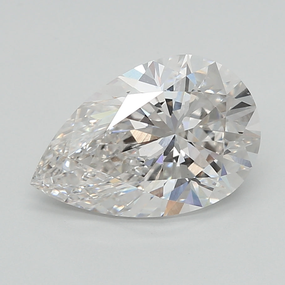 2.53 Carat Pear Shaped, Excellent Cut, G Color, VVS2 Clarity, IGI Certified Lab Grown Diamond