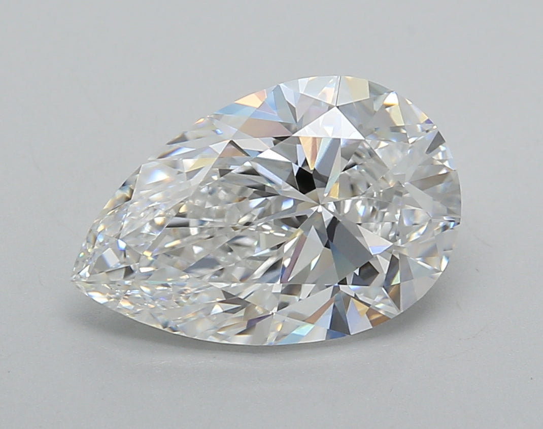 3.01 Carat Pear Shaped, Excellent Cut, D Color, VVS2 Clarity, IGI Certified Lab Grown Diamond