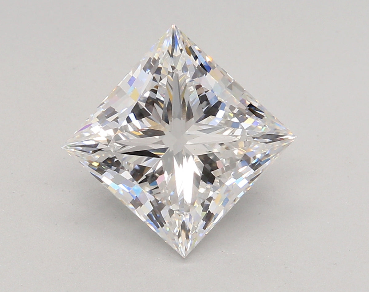 4.02 Carat Princess Shaped, Ideal Cut, D Color, VS1 Clarity, IGI Certified Lab Grown Diamond