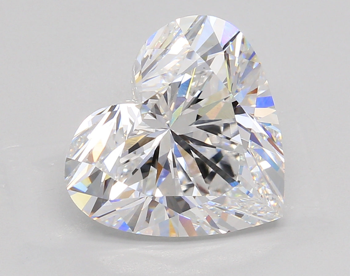 5.40 Carat Heart Shaped, Ideal Cut, D Color, VS1 Clarity, IGI Certified Lab Grown Diamond