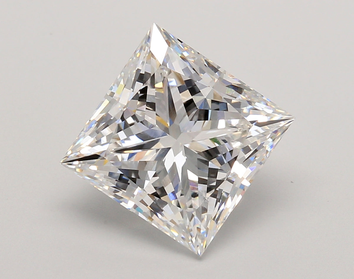 5.07 Carat Princess Shaped, Ideal Cut, E Color, VS1 Clarity, IGI Certified Lab Grown Diamond