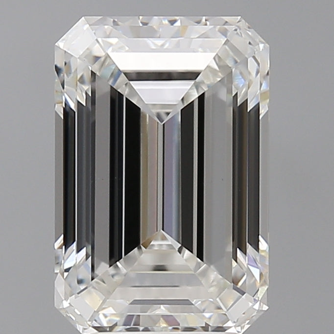 4.57 Carat Emerald Shaped, Ideal Cut, F Color, VVS2 Clarity, IGI Certified Lab Grown Diamond