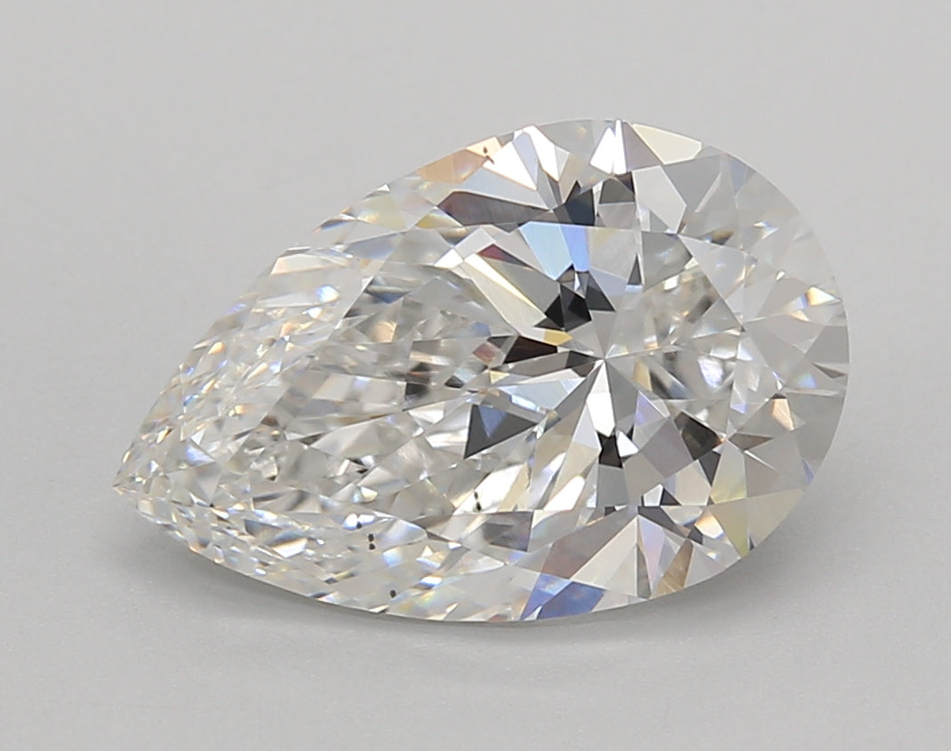 3.52 Carat Pear Shaped, Excellent Cut, E Color, VS2 Clarity, IGI Certified Lab Grown Diamond