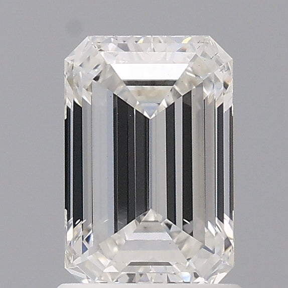 1.50 Carat Emerald Shaped, Ideal Cut, E Color, VS2 Clarity, IGI Certified Lab Grown Diamond