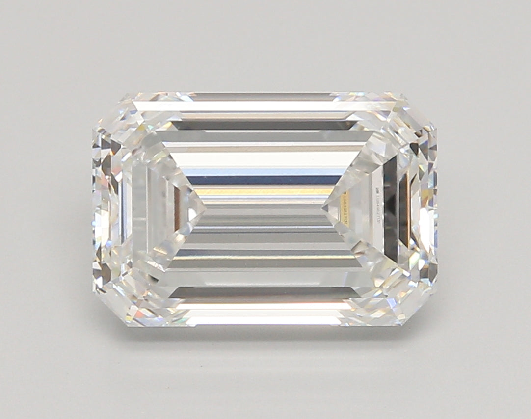 5.04 Carat Emerald Shaped, Ideal Cut, E Color, VVS2 Clarity, IGI Certified Lab Grown Diamond