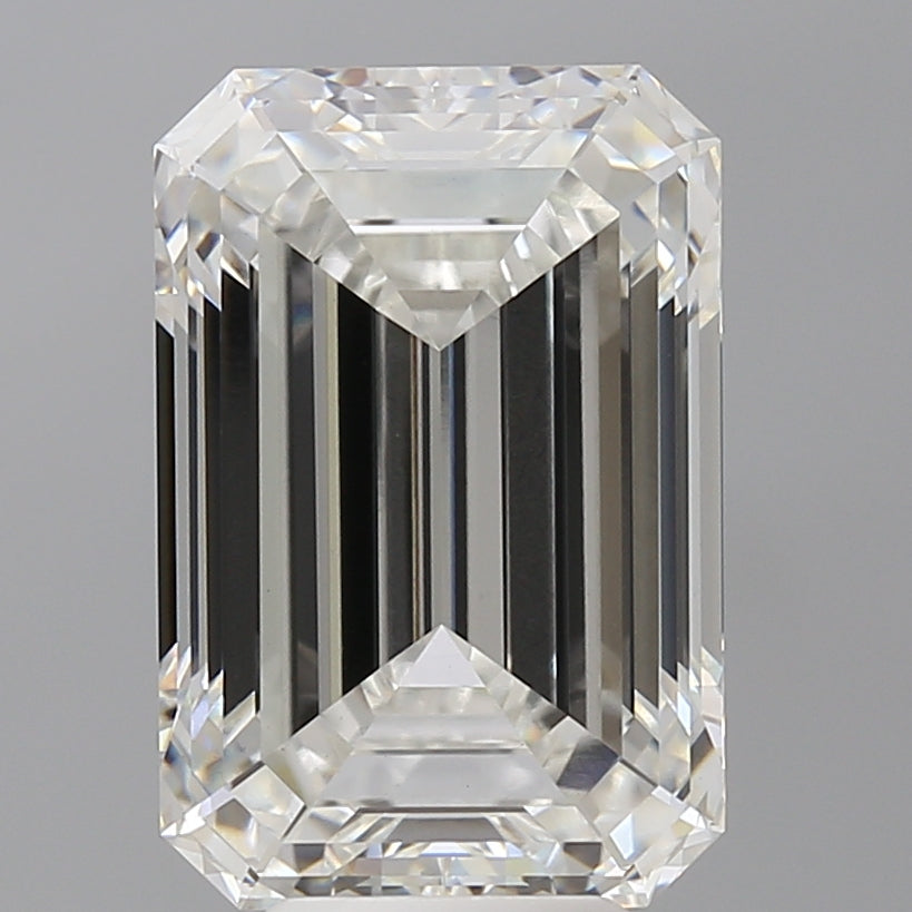 7.03 Carat Emerald Shaped, Ideal Cut, F Color, VVS2 Clarity, IGI Certified Lab Grown Diamond