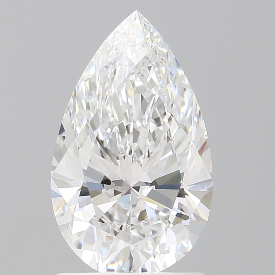 1.60 Carat Pear Shaped, Ideal Cut, E Color, VVS2 Clarity, IGI Certified Lab Grown Diamond