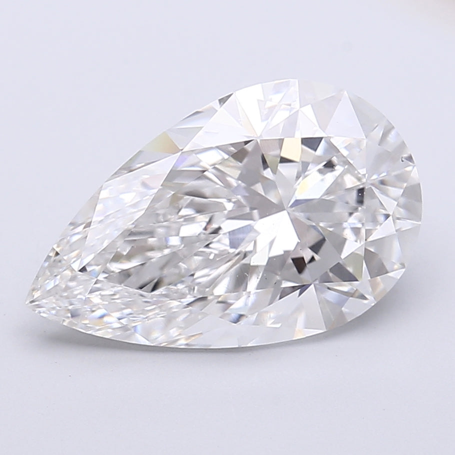 4.16 Carat Pear Shaped, Very Good Cut, D Color, VS1 Clarity, IGI Certified Lab Grown Diamond