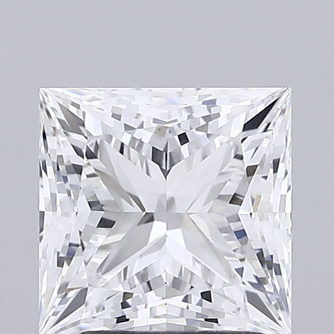 2.08 Carat Princess Shaped, Ideal Cut, D Color, VS1 Clarity, IGI Certified Lab Grown Diamond