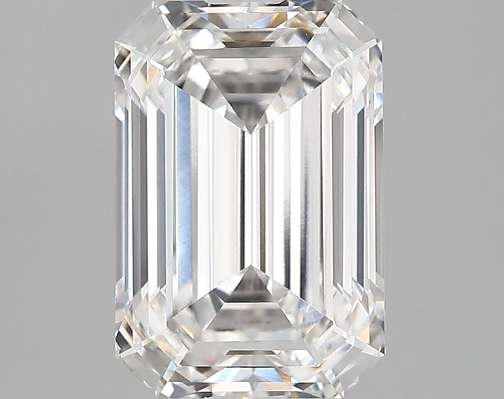 3.94 Carat Emerald Shaped, Very Good Cut, F Color, VVS1 Clarity, IGI Certified Lab Grown Diamond