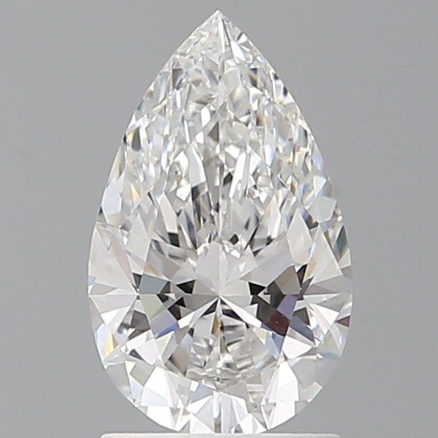 1.56 Carat Pear Shaped, Ideal Cut, E Color, VVS2 Clarity, IGI Certified Lab Grown Diamond
