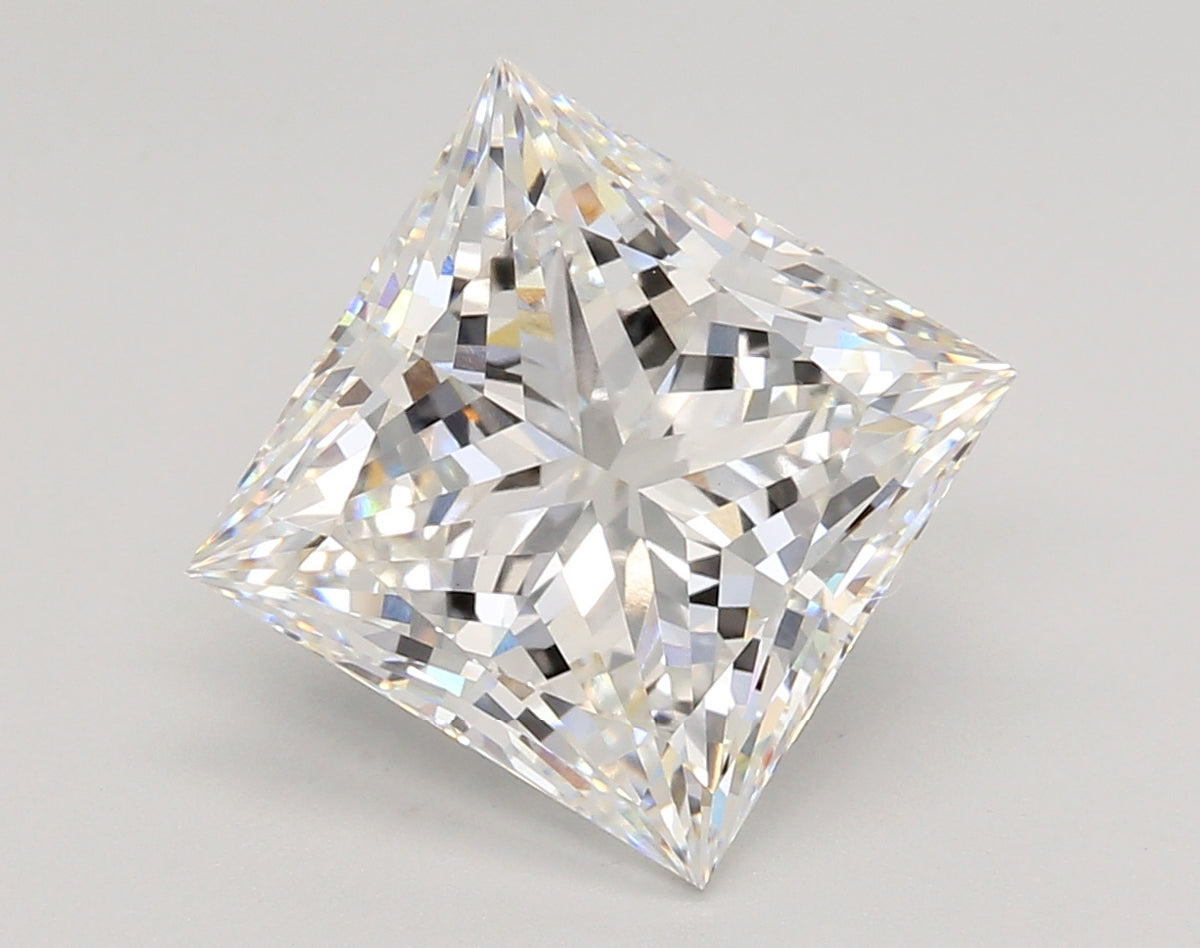 5.10 Carat Princess Shaped, Ideal Cut, E Color, VS1 Clarity, IGI Certified Lab Grown Diamond