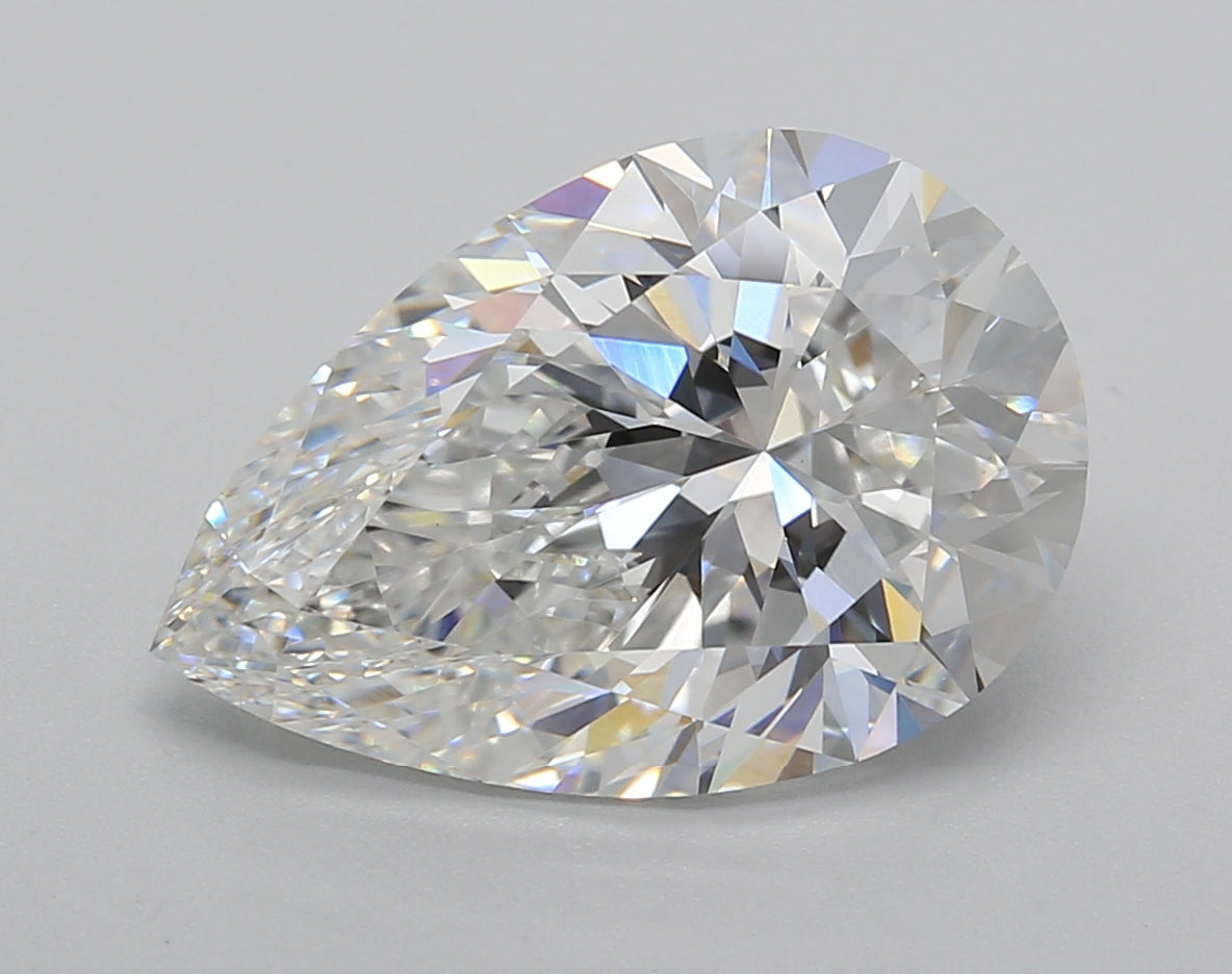 5.02 Carat Pear Shaped, Excellent Cut, E Color, VVS2 Clarity, IGI Certified Lab Grown Diamond