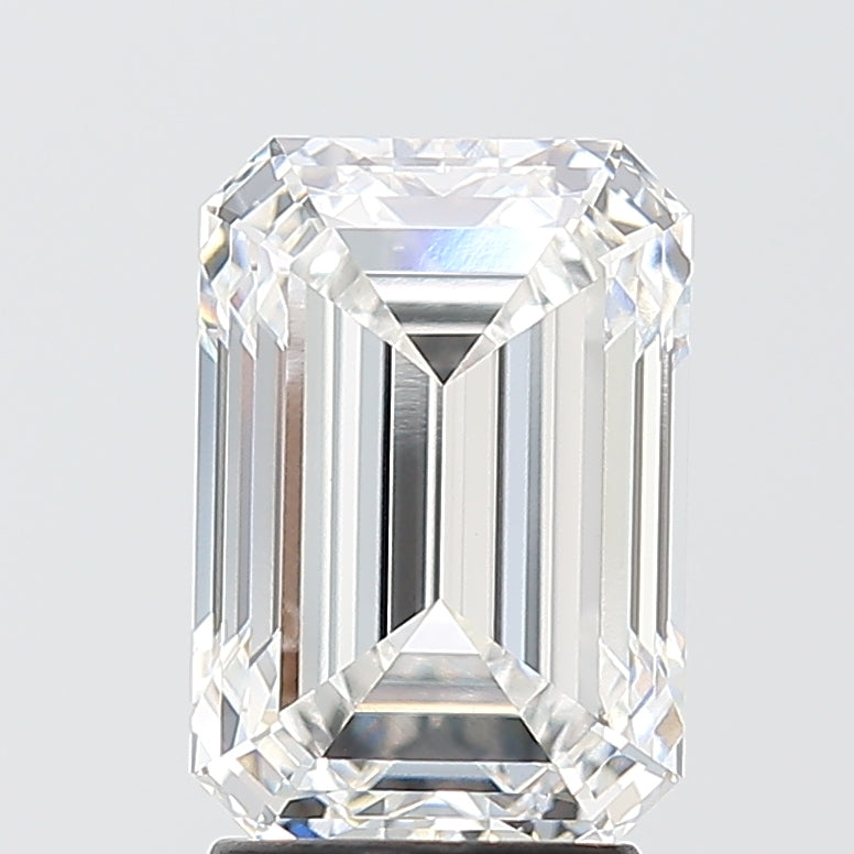 3.10 Carat Emerald Shaped, Ideal Cut, E Color, VVS2 Clarity, IGI Certified Lab Grown Diamond