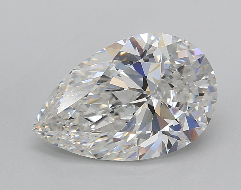 3.02 Carat Pear Shaped, Excellent Cut, E Color, VS1 Clarity, IGI Certified Lab Grown Diamond
