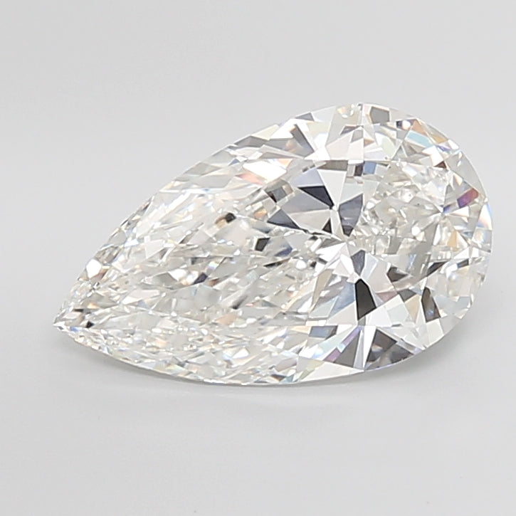 7.03 Carat Pear Shaped, Excellent Cut, F Color, VVS2 Clarity, IGI Certified Lab Grown Diamond