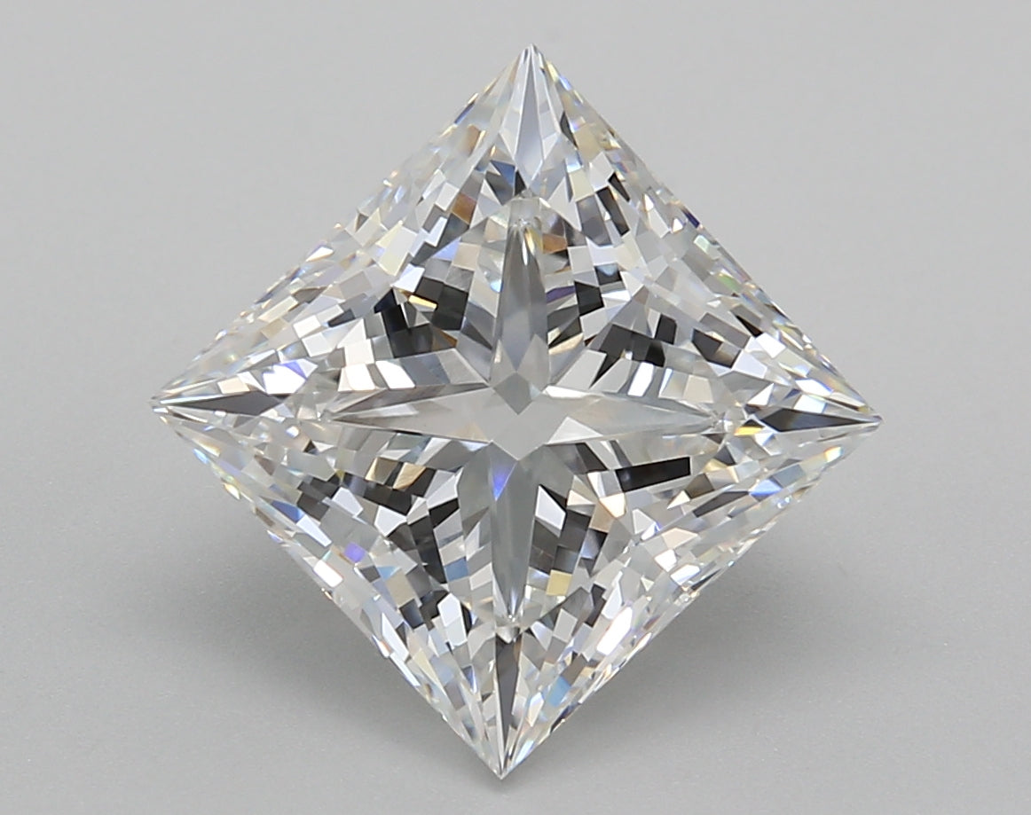 5.02 Carat Princess Shaped, Excellent Cut, E Color, VVS2 Clarity, IGI Certified Lab Grown Diamond