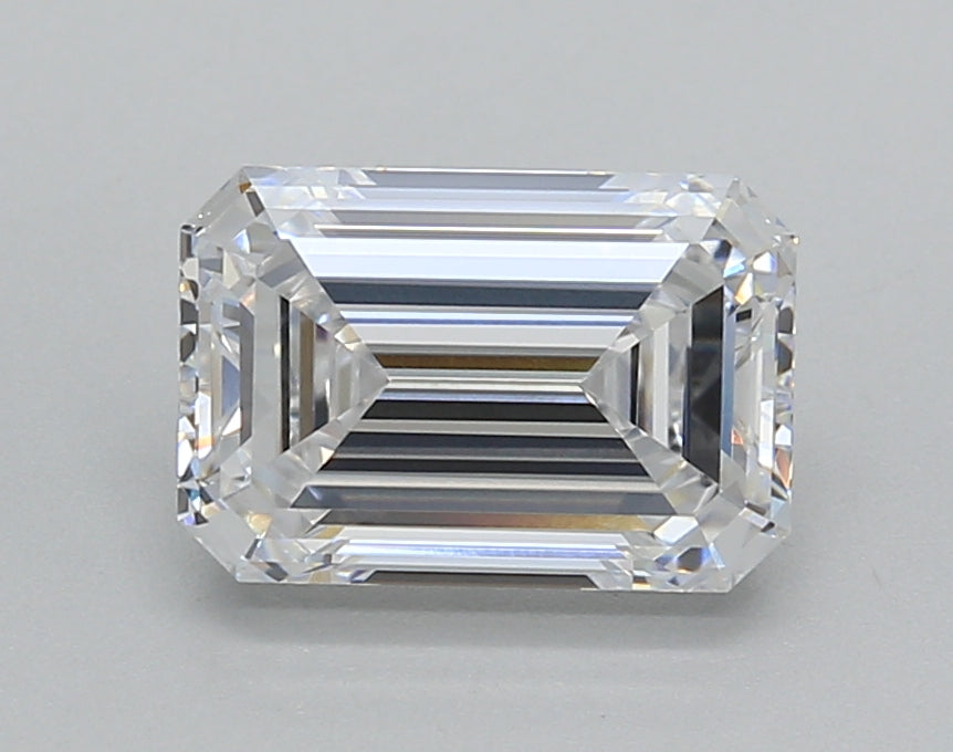 2.01 Carat Emerald Shaped, Excellent Cut, D Color, VVS2 Clarity, IGI Certified Lab Grown Diamond