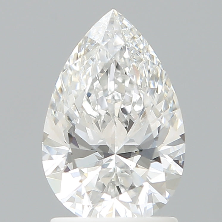 1.61 Carat Pear Shaped, Ideal Cut, D Color, VS1 Clarity, IGI Certified Lab Grown Diamond