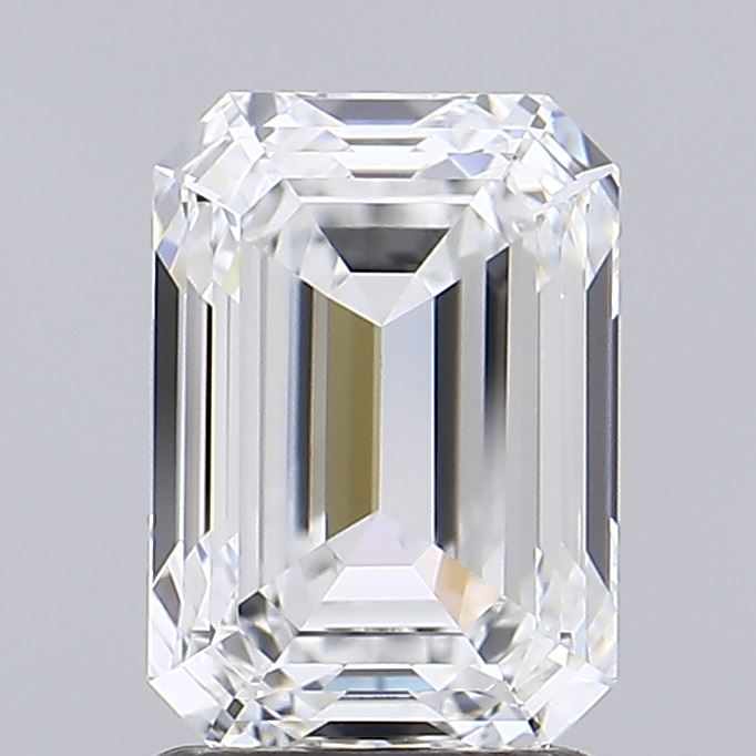 1.96 Carat Emerald Shaped, Ideal Cut, D Color, IF Clarity, IGI Certified Lab Grown Diamond