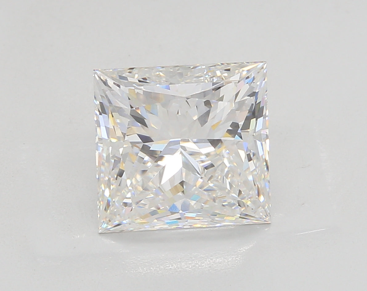 3.97 Carat Princess Shaped, Ideal Cut, F Color, VVS2 Clarity, IGI Certified Lab Grown Diamond
