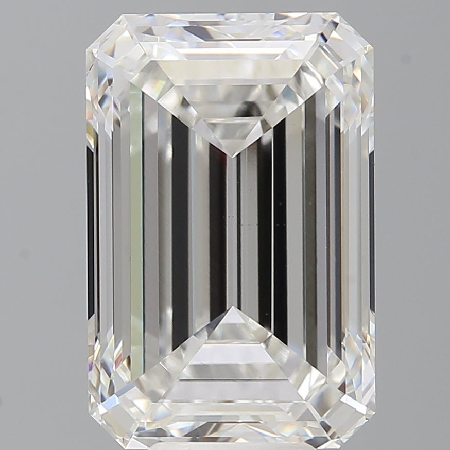 9.54 Carat Emerald Shaped, Ideal Cut, F Color, VVS2 Clarity, IGI Certified Lab Grown Diamond