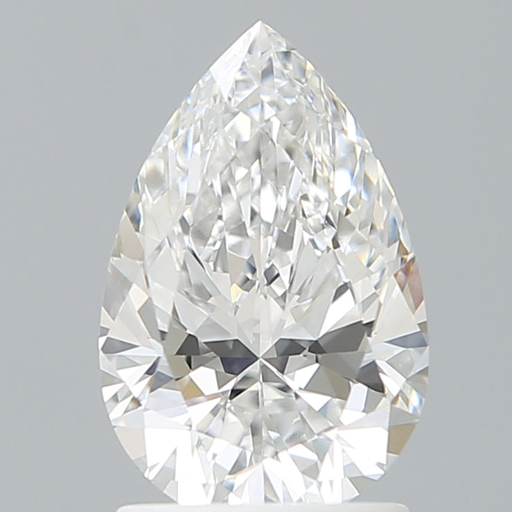 1.59 Carat Pear Shaped, Ideal Cut, D Color, VVS2 Clarity, IGI Certified Lab Grown Diamond