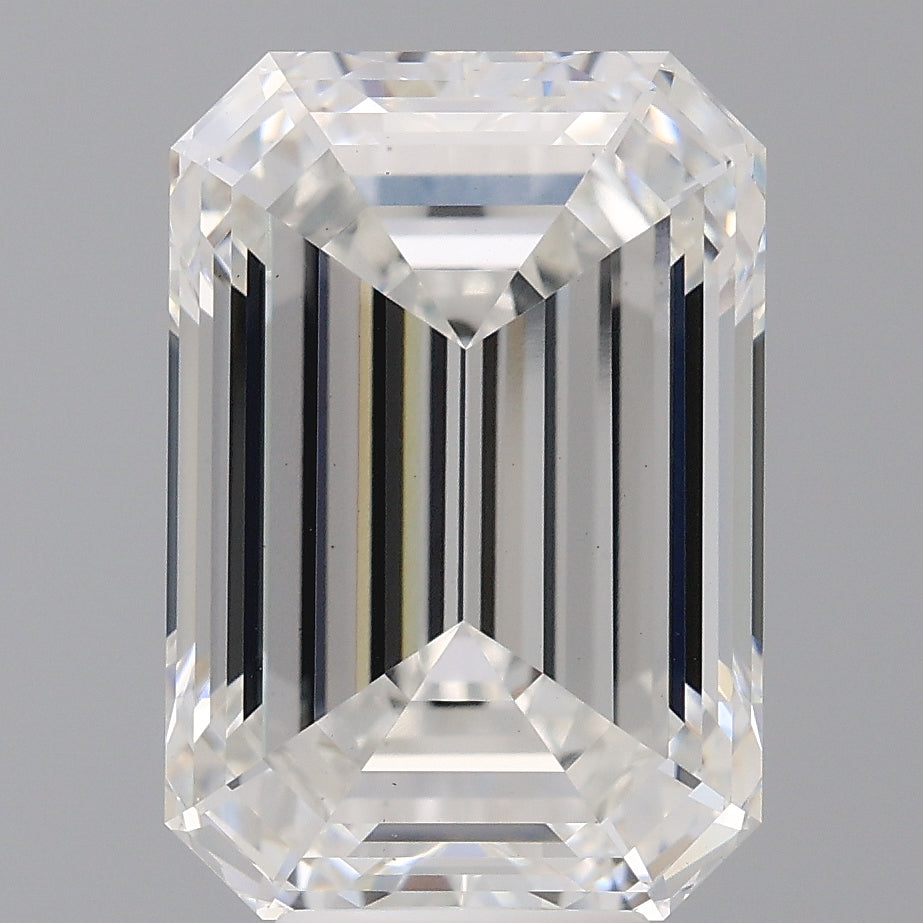 8.09 Carat Emerald Shaped, Ideal Cut, F Color, VS1 Clarity, IGI Certified Lab Grown Diamond
