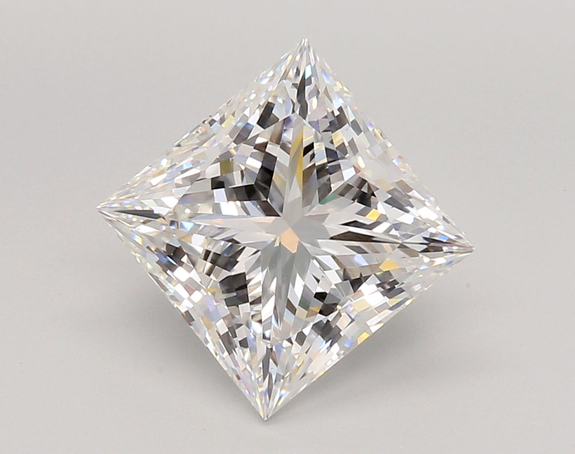 4.07 Carat Princess Shaped, Ideal Cut, E Color, VS1 Clarity, IGI Certified Lab Grown Diamond