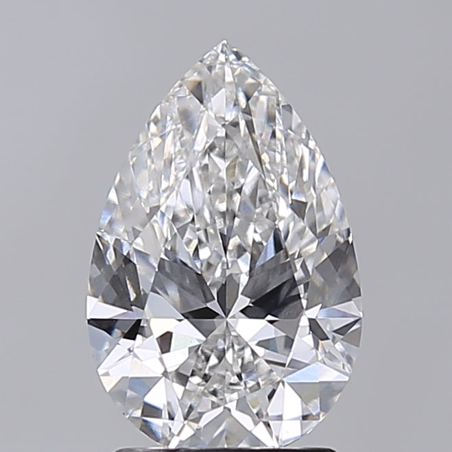 2.00 Carat Pear Shaped, Excellent Cut, F Color, VVS2 Clarity, IGI Certified Lab Grown Diamond