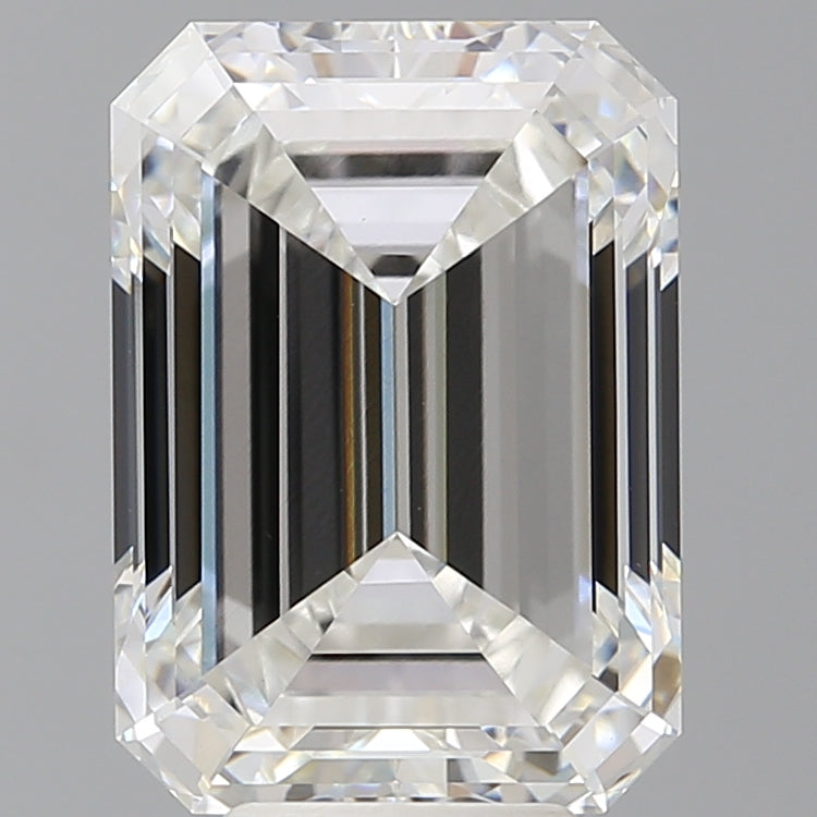 7.04 Carat Emerald Shaped, Ideal Cut, F Color, VVS2 Clarity, IGI Certified Lab Grown Diamond
