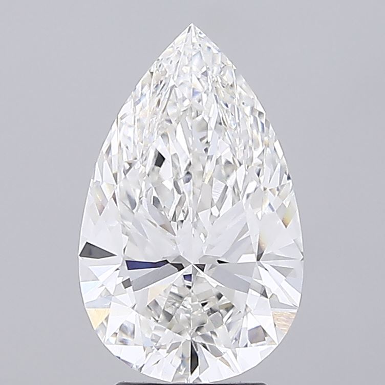 4.00 Carat Pear Shaped, Ideal Cut, F Color, VVS1 Clarity, IGI Certified Lab Grown Diamond