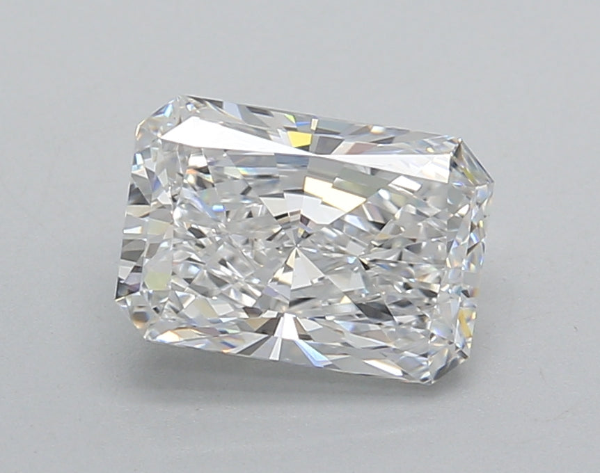 1.50 Carat Radiant Shaped, Excellent Cut, E Color, VVS2 Clarity, IGI Certified Lab Grown Diamond