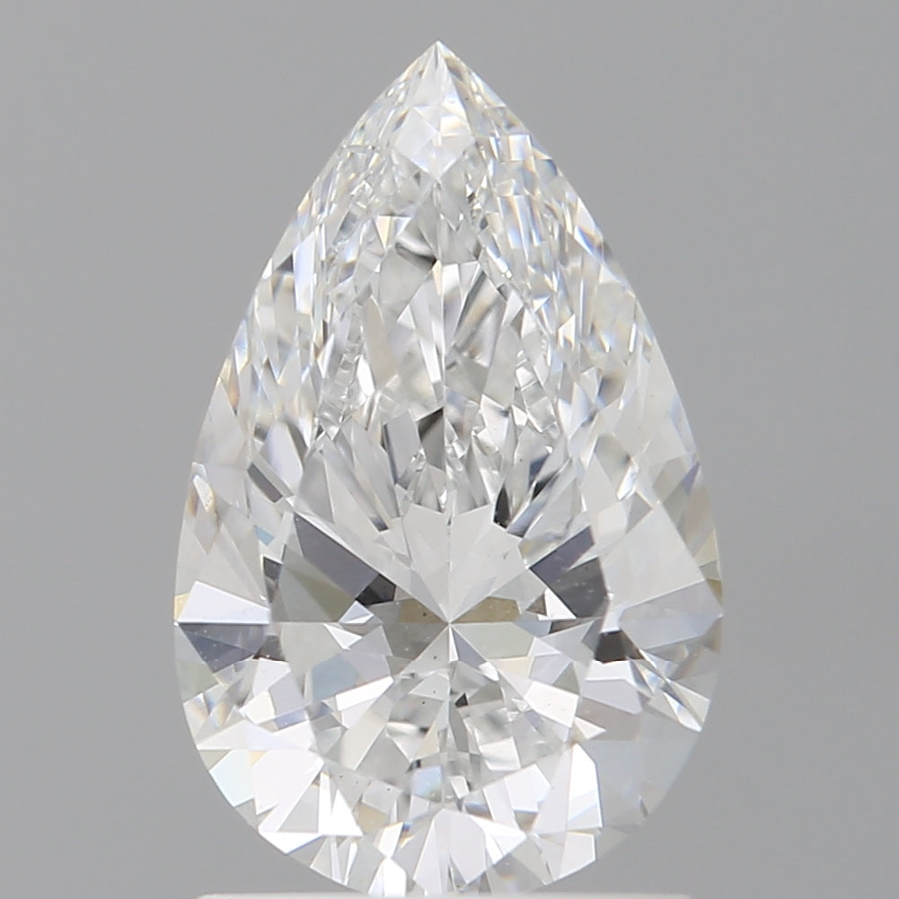 1.58 Carat Pear Shaped, Ideal Cut, E Color, VS1 Clarity, IGI Certified Lab Grown Diamond