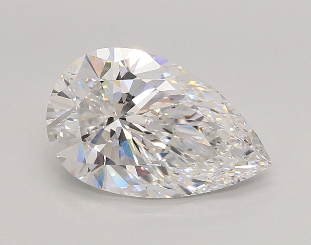 3.03 Carat Pear Shaped, Ideal Cut, D Color, VVS2 Clarity, IGI Certified Lab Grown Diamond