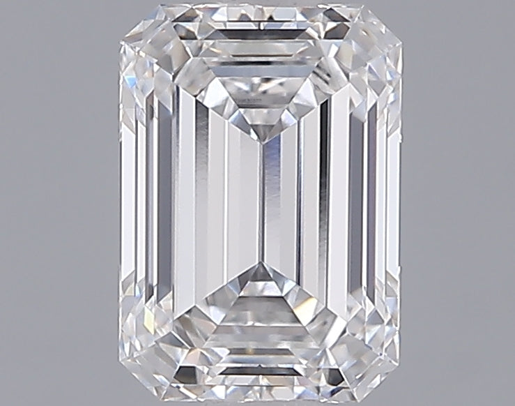 1.55 Carat Emerald Shaped, Ideal Cut, D Color, VVS1 Clarity, IGI Certified Lab Grown Diamond