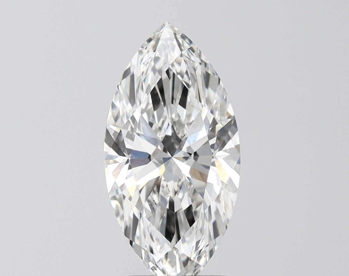 2.57 Carat Marquise Shaped, Ideal Cut, F Color, VS1 Clarity, IGI Certified Lab Grown Diamond