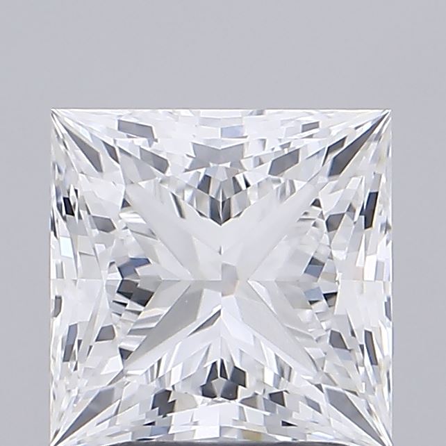 2.17 Carat Princess Shaped, Ideal Cut, D Color, VVS2 Clarity, IGI Certified Lab Grown Diamond