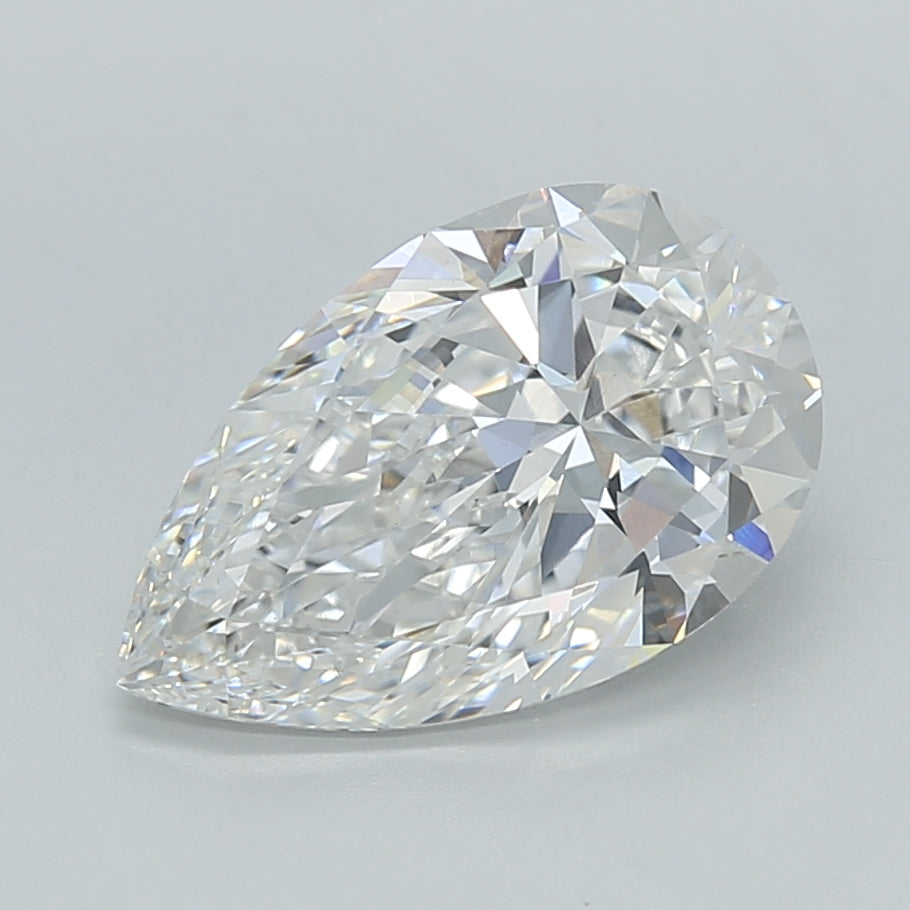 2.43 Carat Pear Shaped, Excellent Cut, E Color, VVS2 Clarity, IGI Certified Lab Grown Diamond