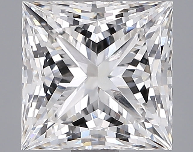 2.40 Carat Princess Shaped, Ideal Cut, F Color, VS1 Clarity, IGI Certified Lab Grown Diamond