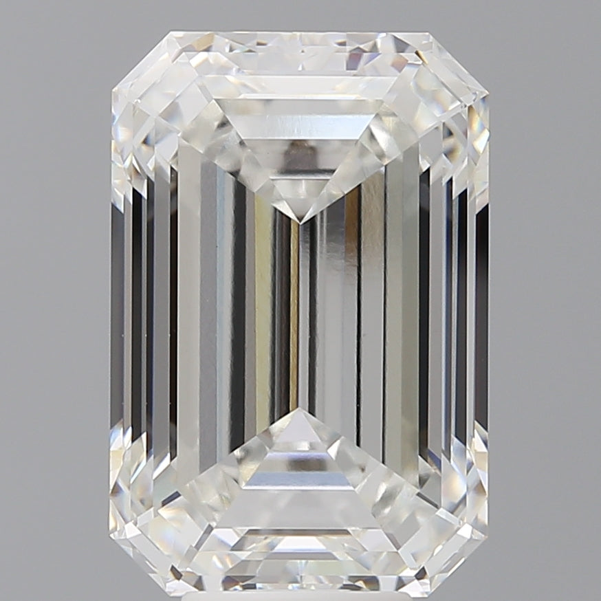 9.09 Carat Emerald Shaped, Ideal Cut, F Color, VVS2 Clarity, IGI Certified Lab Grown Diamond