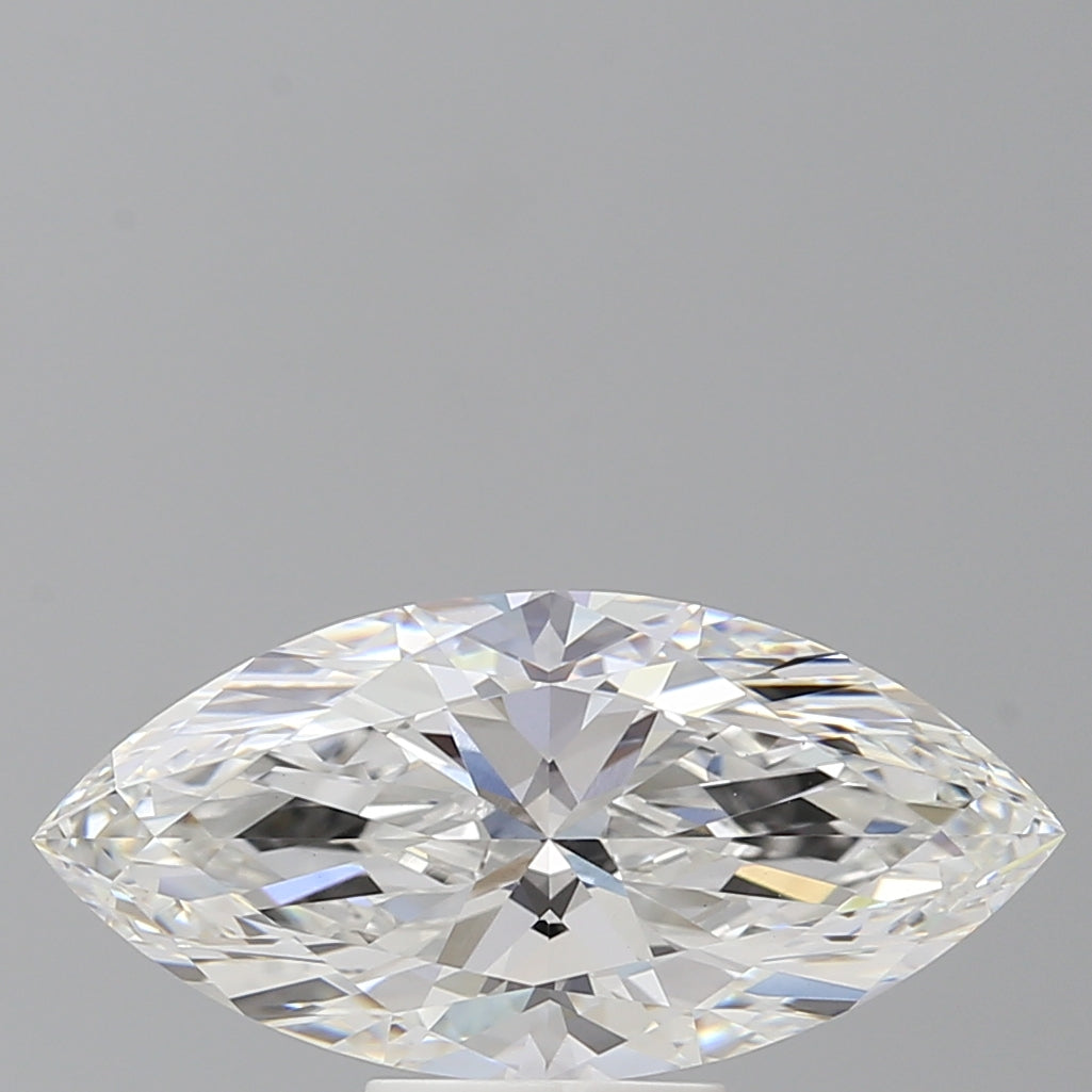 4.04 Carat Marquise Shaped, Ideal Cut, F Color, VVS2 Clarity, IGI Certified Lab Grown Diamond