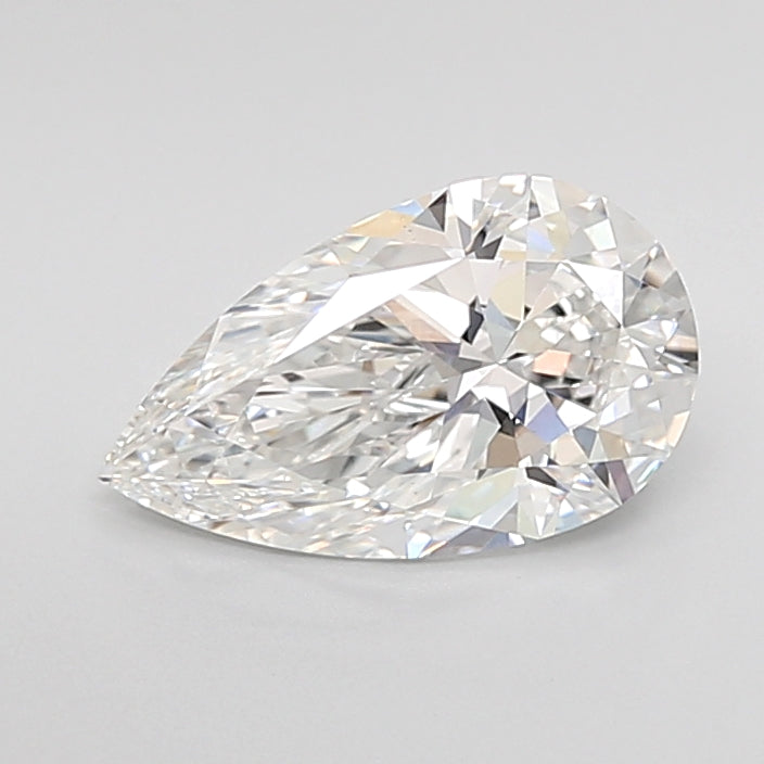 1.54 Carat Pear Shaped, Ideal Cut, E Color, VVS2 Clarity, IGI Certified Lab Grown Diamond