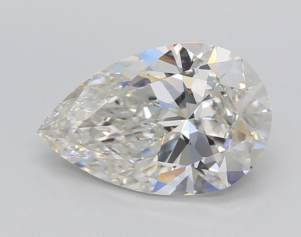 3.02 Carat Pear Shaped, Excellent Cut, G Color, VS1 Clarity, IGI Certified Lab Grown Diamond