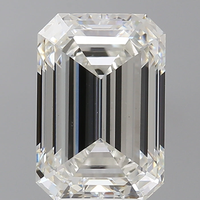 4.92 Carat Emerald Shaped, Ideal Cut, F Color, VVS2 Clarity, IGI Certified Lab Grown Diamond