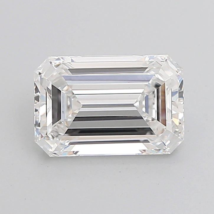 4.00 Carat Emerald Shaped, Ideal Cut, D Color, VVS2 Clarity, IGI Certified Lab Grown Diamond
